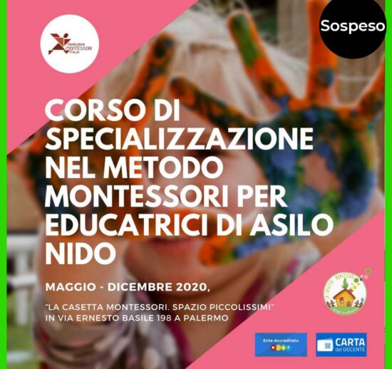 Corso di specializzazione nel metodo montessori per educatrici di asilo nido (0-3 anni) - Palermo 2020