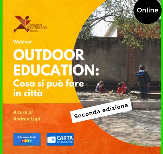 Evento online di diffusione del Metodo Montessori – Webinar "Outdoor education: cosa si può fare in città"