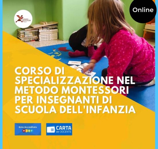 Corso online di formazione e specializzazione nel metodo montessori per insegnanti di scuola dell'infanzia 2020
