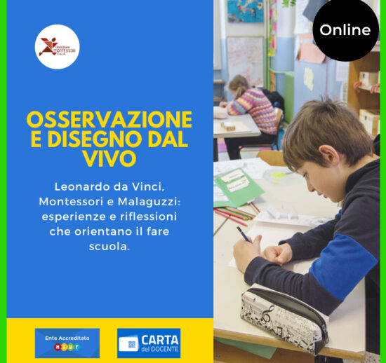 Evento online di diffusione del Metodo Montessori – Webinar "OSSERVAZIONE E DISEGNO DAL VIVO"