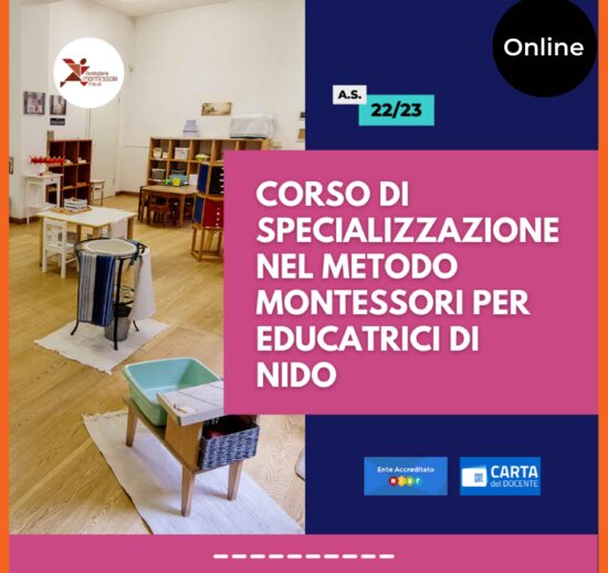 Corso online di formazione e specializzazione nel metodo montessori per educatrici di nido 2022
