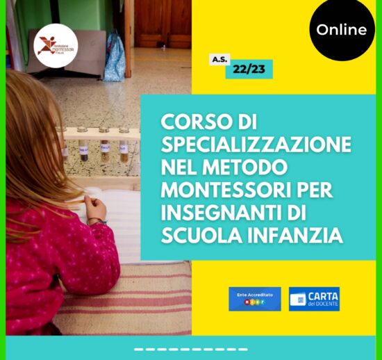 Corso online di formazione e specializzazione nel metodo montessori per insegnanti di scuola dell’infanzia 2022