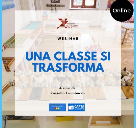 Evento online di diffusione del Metodo Montessori – Webinar "UNA CLASSE SI TRASFORMA"