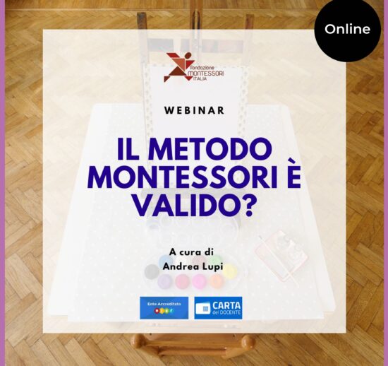 Evento online di diffusione del Metodo Montessori – Webinar "Il metodo Montessori è valido? Cosa dice la ricerca internazionale degli apprendimenti dei bambini e delle bambine nelle Scuole Montessori"